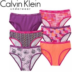 Calvin Klein Girls Bikini Underwear 6-PK NEW Small